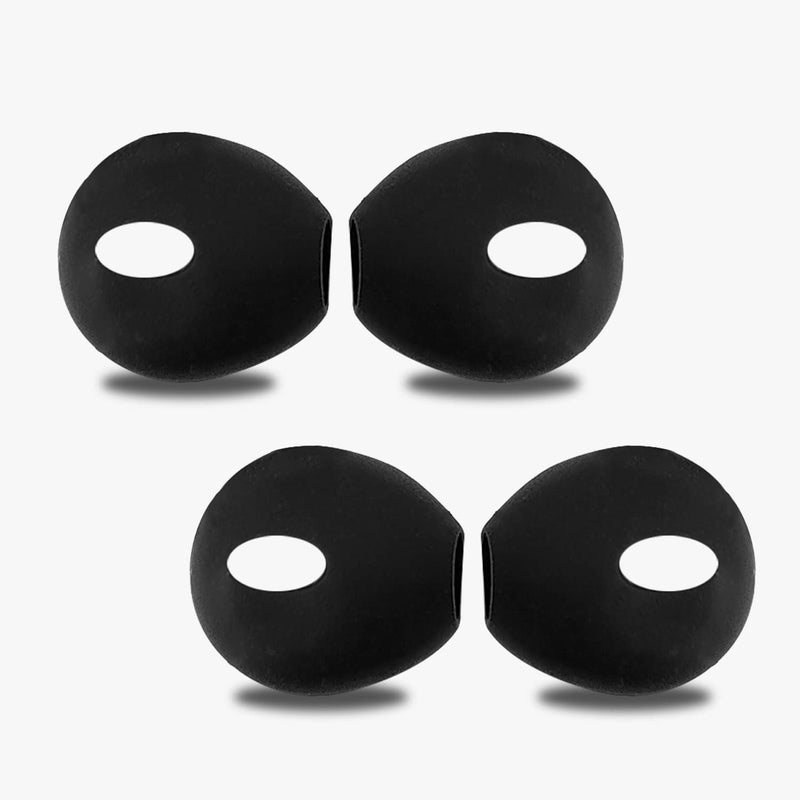 EKIND 4 Pcs Ear Cover Anti-Slip Silicone Soft Replacement Sport Earbud Tips Compatible for iPhone 7 / 6S / 6 Plus / 5S / 5C / 5 Headphones Earphones Protective Accessories (Black) - Image 1